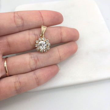18K Gold Layered Oro Laminado White & Multi-Color Cubic Zirconia Charm (More Colors) 31.0018/1/2/3/4/5/6/7/9